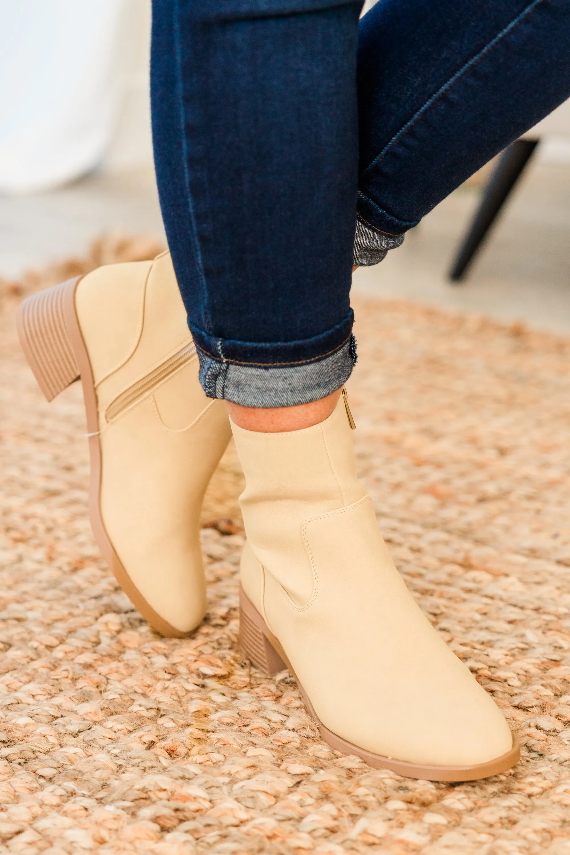 Sapphire Twilight Booties, Beige