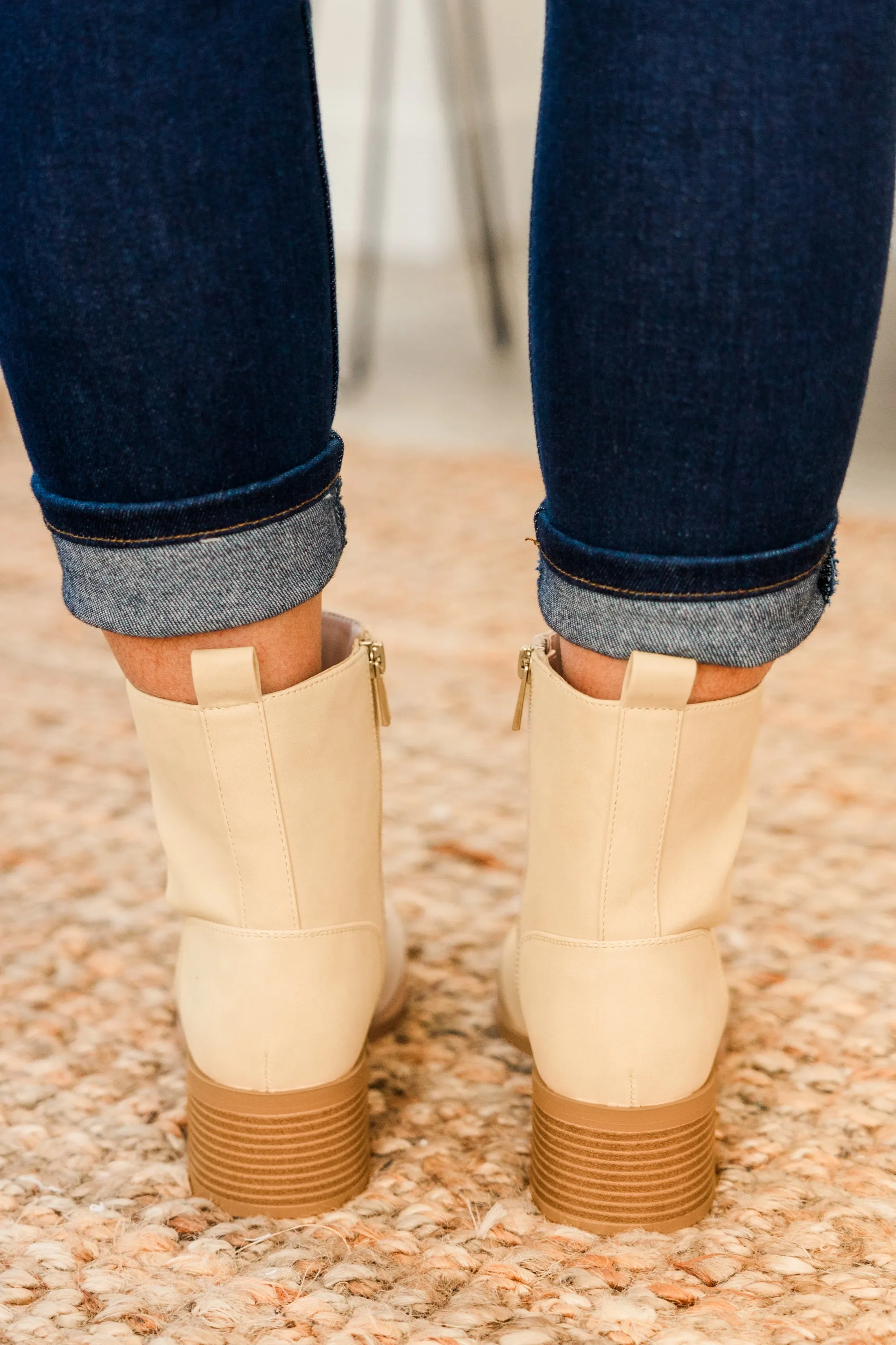 Sapphire Twilight Booties, Beige