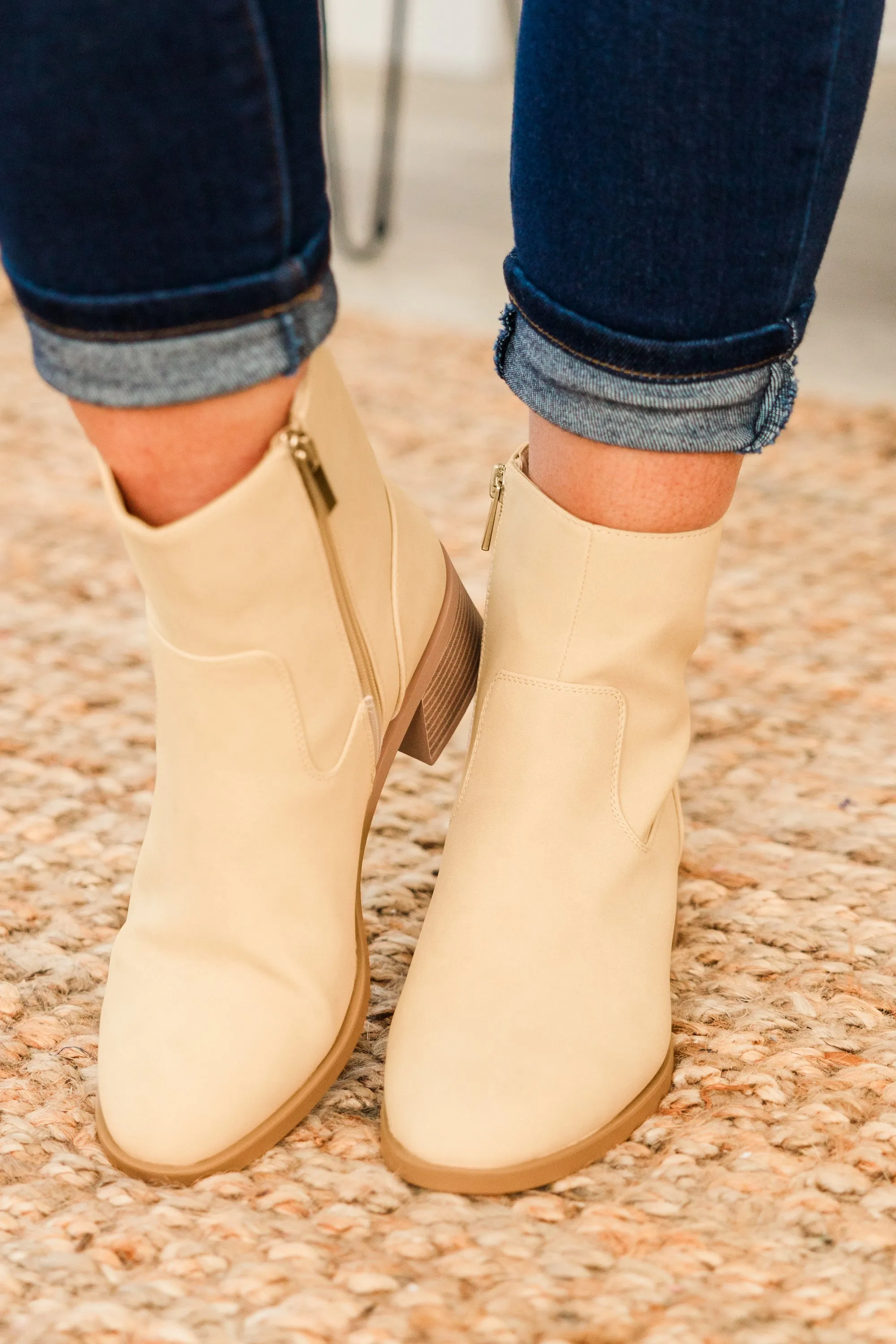 Sapphire Twilight Booties, Beige