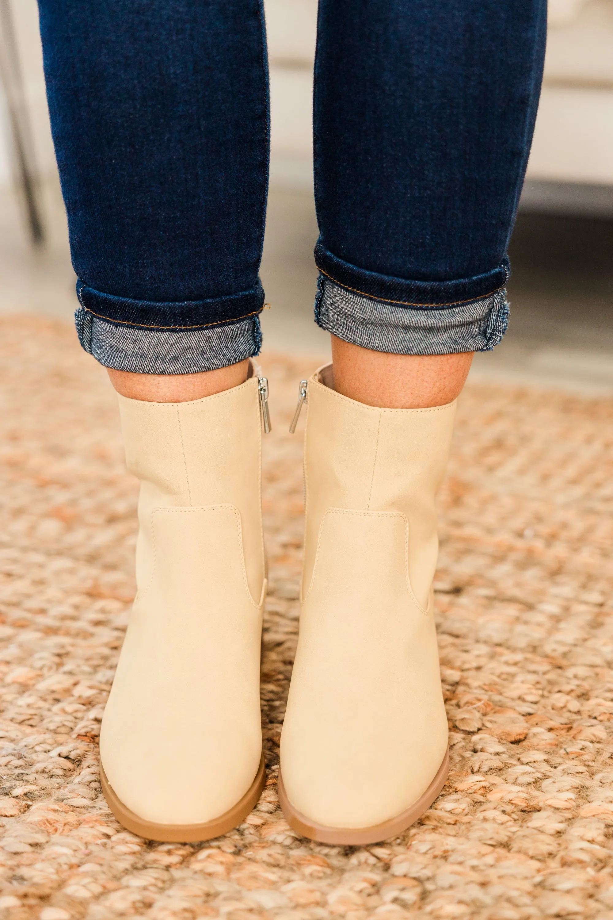 Sapphire Twilight Booties, Beige