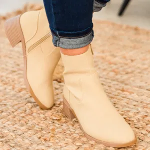 Sapphire Twilight Booties, Beige