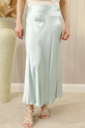 Satin Flair Skirt Mint