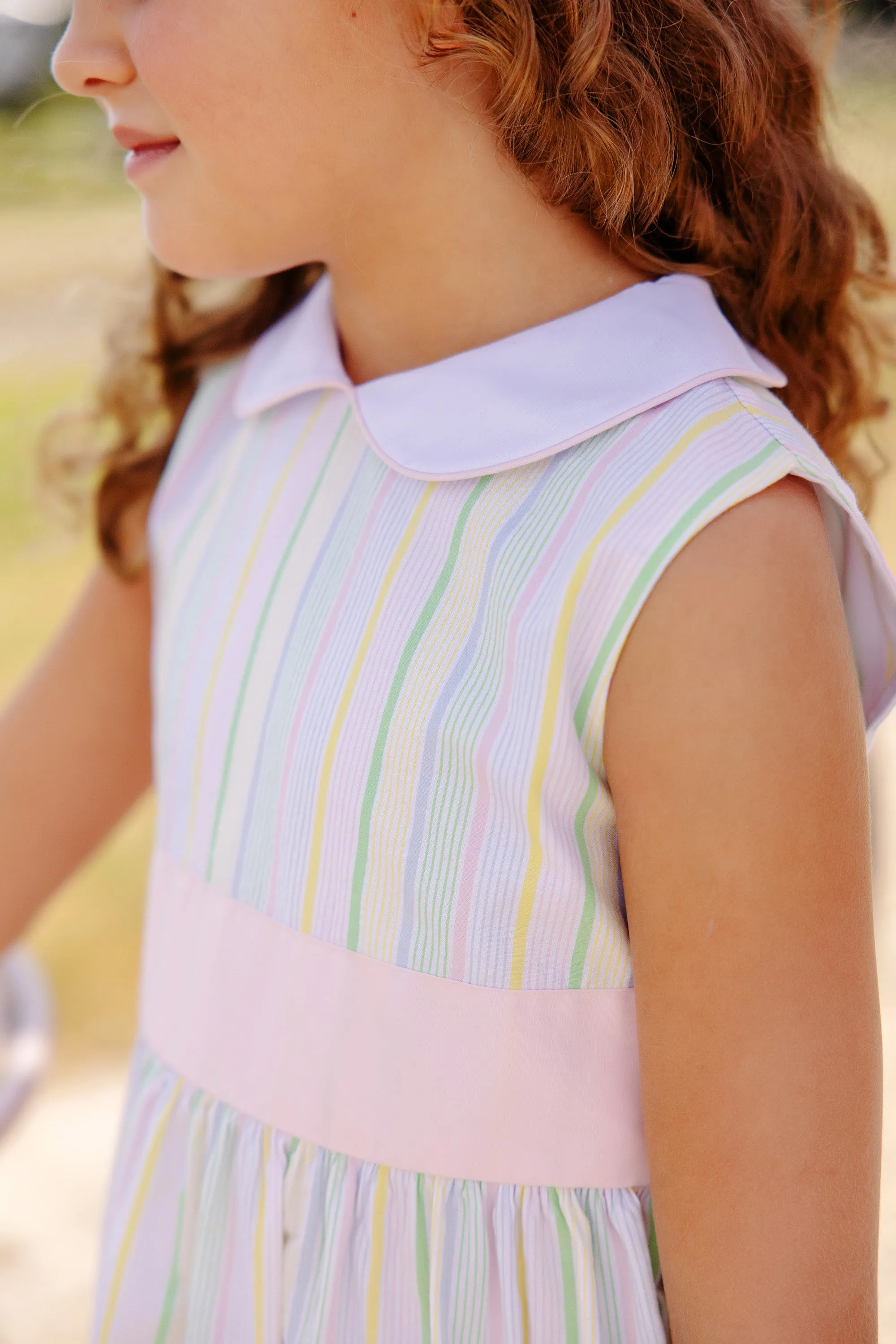Sleeveless Cindy Lou Sash Dress - Santa Maria Seersucker with Palm Beach Pink & Worth Avenue White