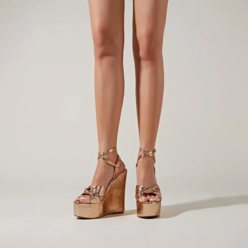 Spring And Autumn New Style Sandals Women's Wedge Heels Thick Heels Platform Plus Size Shoes