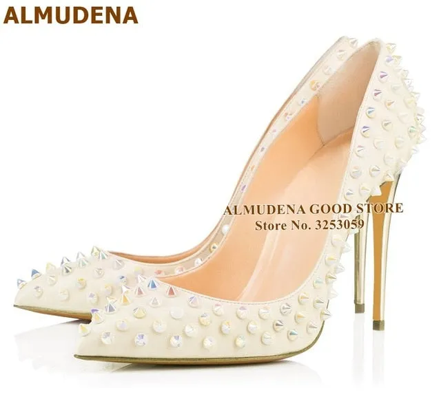 Studded Pointed Toe Heels