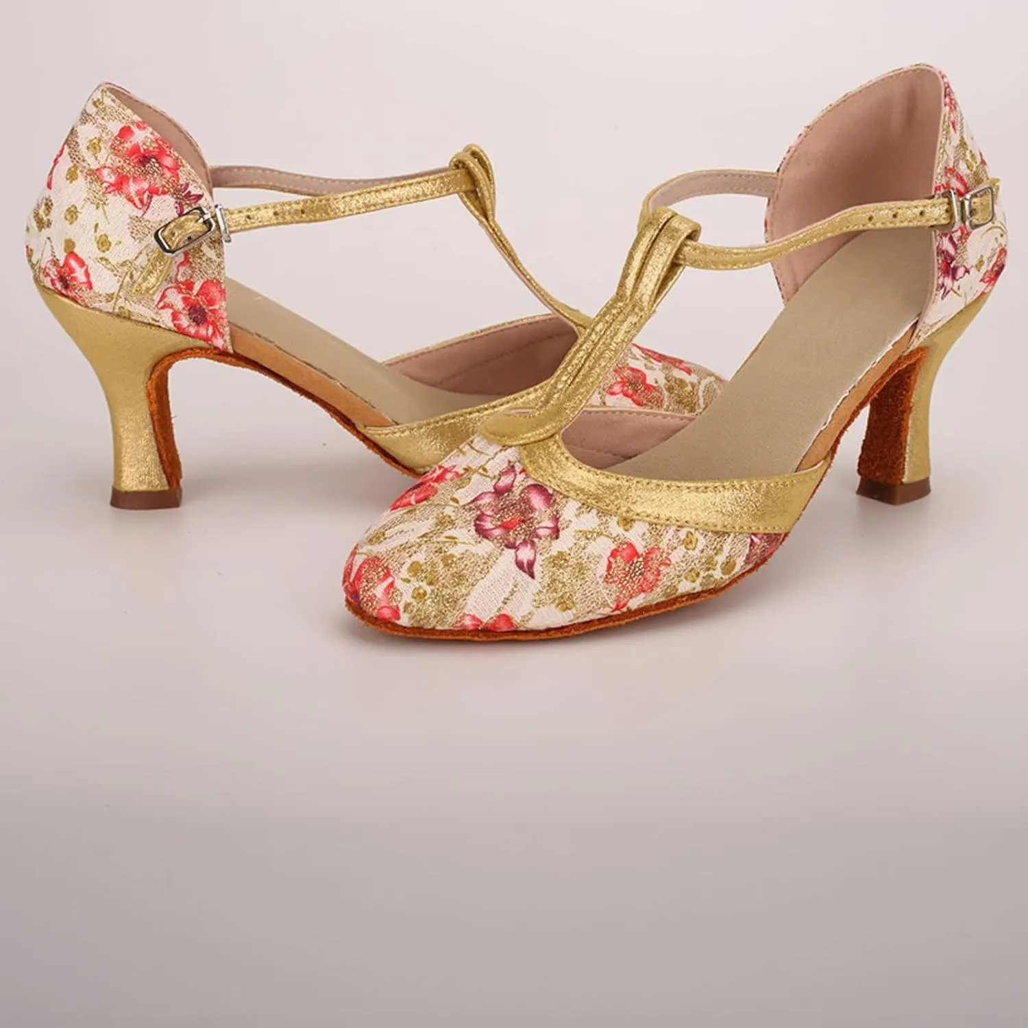 SuanlaTDS Ballroom Fashion Prom Latin Shoes Women Dance Dancing Sandals Women's high Heels Sexy High Heels for Women 7.5 (Pink, 8)