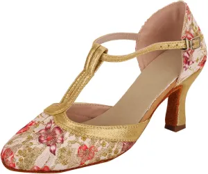 SuanlaTDS Ballroom Fashion Prom Latin Shoes Women Dance Dancing Sandals Women's high Heels Sexy High Heels for Women 7.5 (Pink, 8)