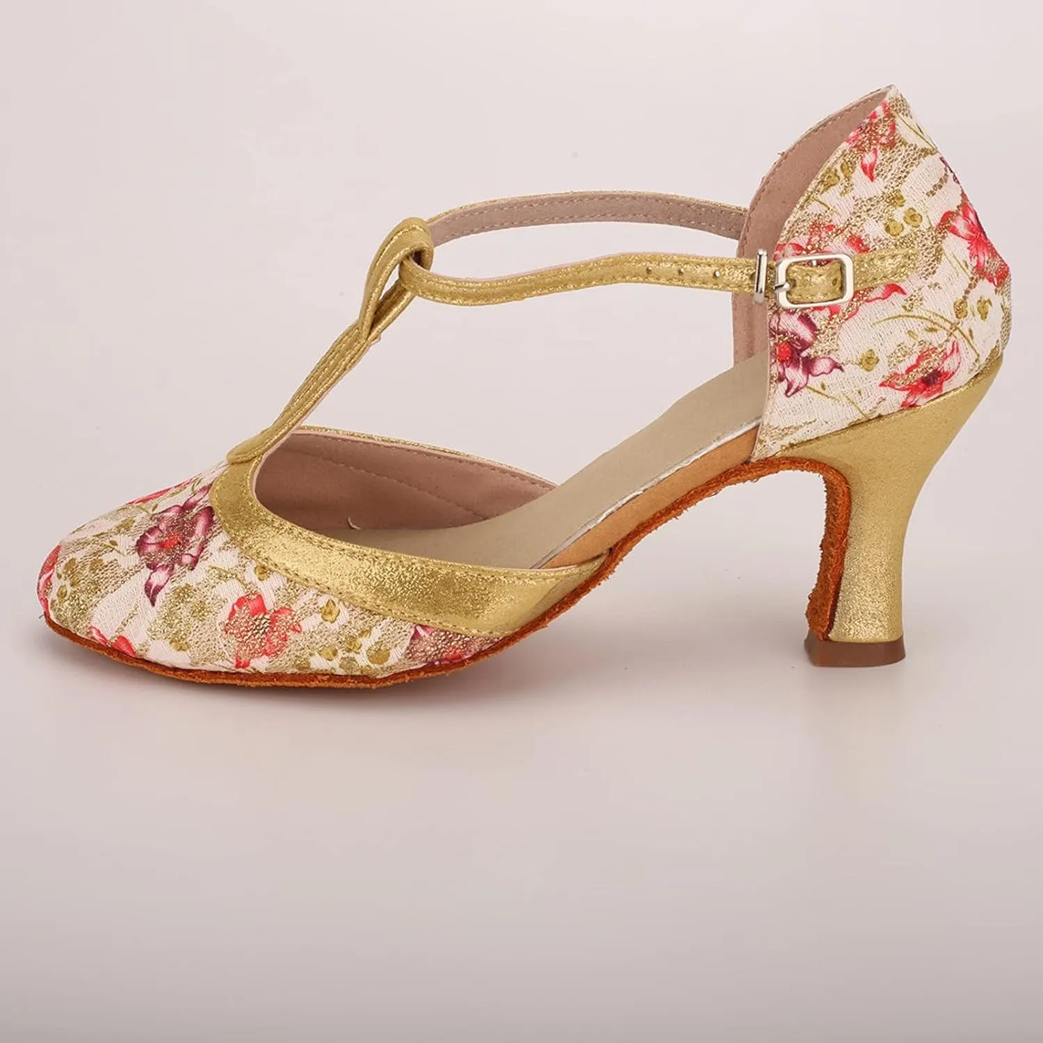 SuanlaTDS Ballroom Fashion Prom Latin Shoes Women Dance Dancing Sandals Women's high Heels Sexy High Heels for Women 7.5 (Pink, 8)