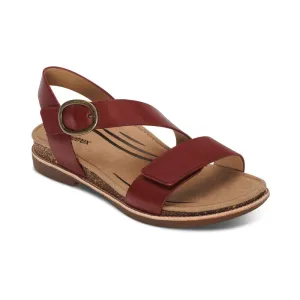 Tamara Asymmetrical Quarter Strap Sandal - Red