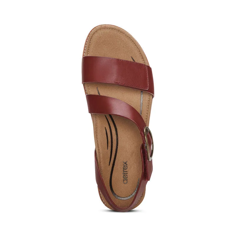 Tamara Asymmetrical Quarter Strap Sandal - Red