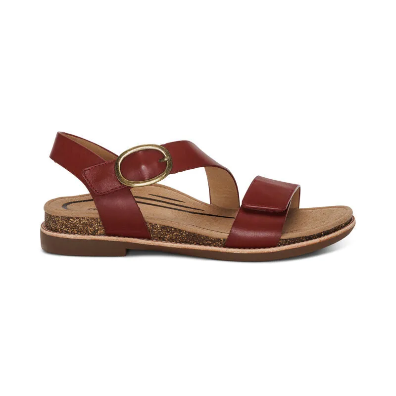 Tamara Asymmetrical Quarter Strap Sandal - Red