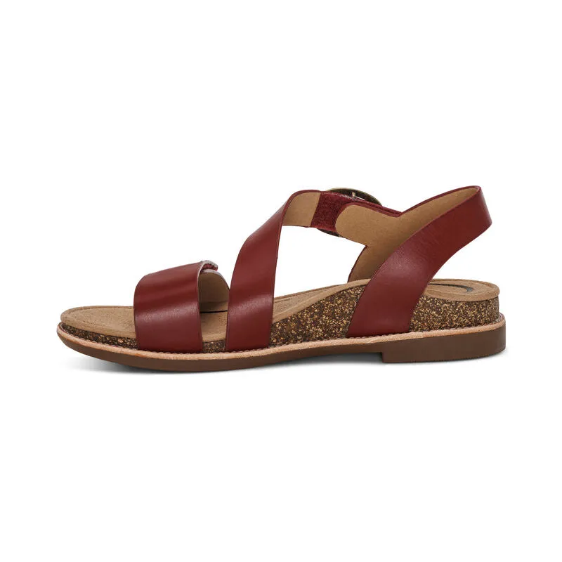 Tamara Asymmetrical Quarter Strap Sandal - Red