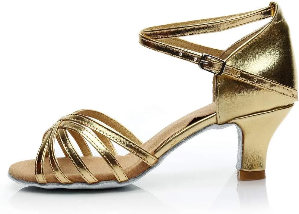 Tango Shoes for Women Low Heel Ballroom Sandals Open Toe Dress Shoes Practice Dance Shoe Comfort Ballroom Heels