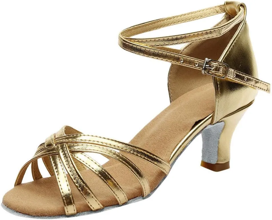 Tango Shoes for Women Low Heel Ballroom Sandals Open Toe Dress Shoes Practice Dance Shoe Comfort Ballroom Heels