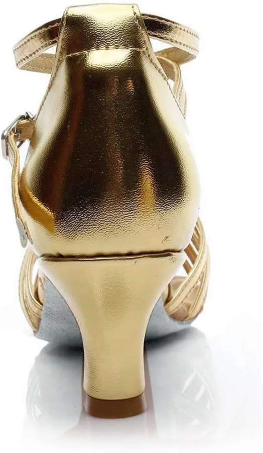 Tango Shoes for Women Low Heel Ballroom Sandals Open Toe Dress Shoes Practice Dance Shoe Comfort Ballroom Heels