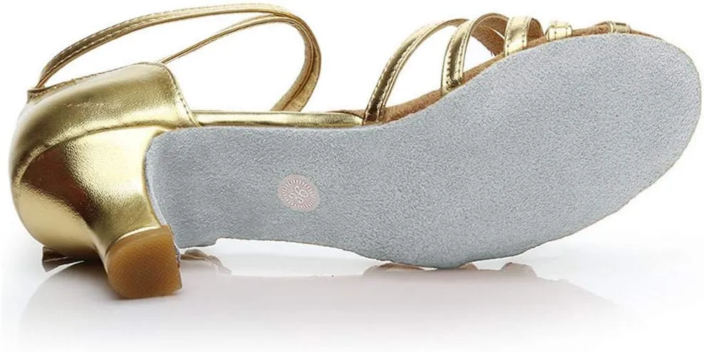 Tango Shoes for Women Low Heel Ballroom Sandals Open Toe Dress Shoes Practice Dance Shoe Comfort Ballroom Heels