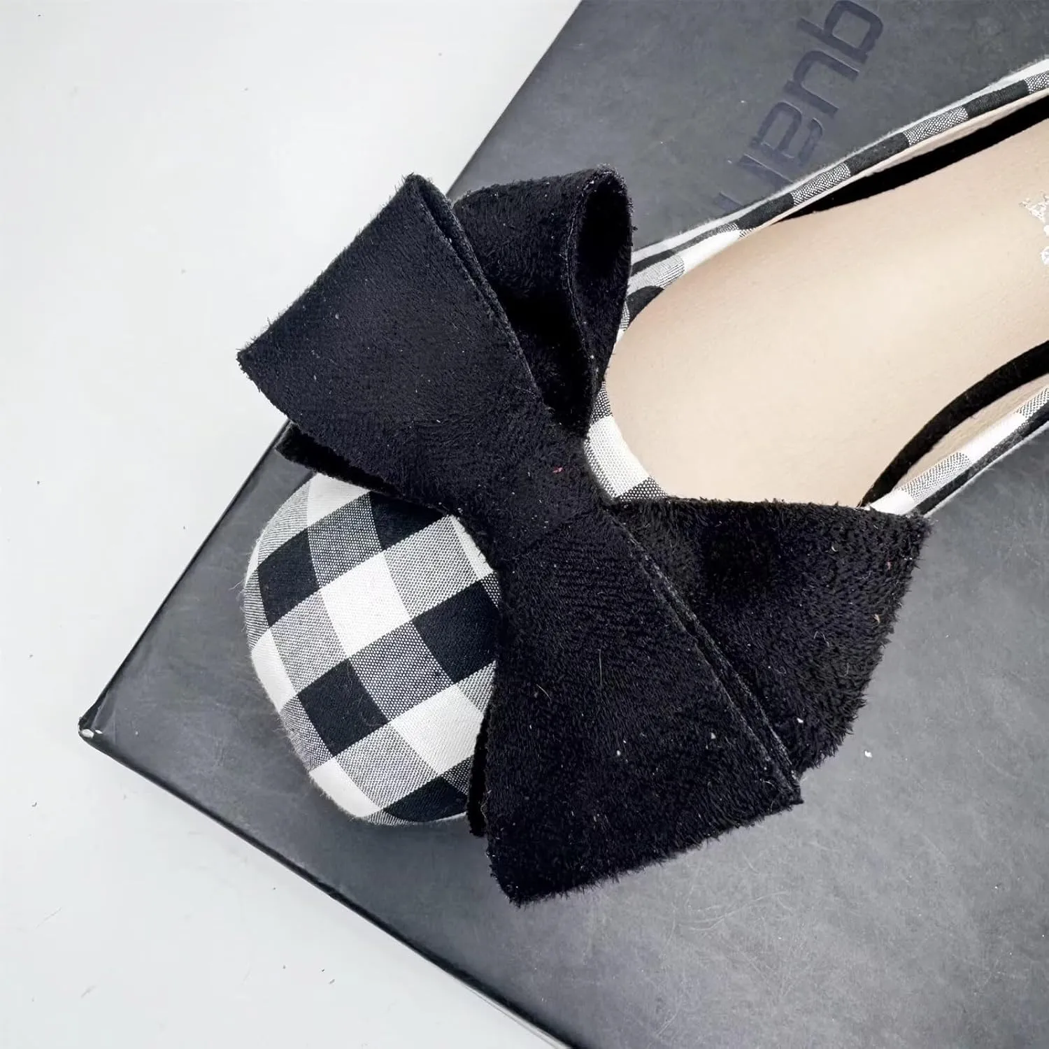 TN TANGNEST Women's Ballet Flats Fashion Bowknot Square Toe Casual Flat Shoes Comfortable Wedding Party Dress Flats