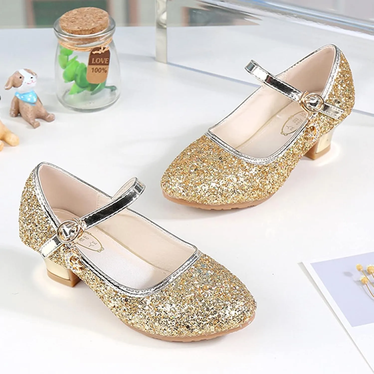 Toddler Baby Shoes Children Shoes Girls Fashion Stage High Heel Dance Performance Princess Single Open-Toe Flat Sandals