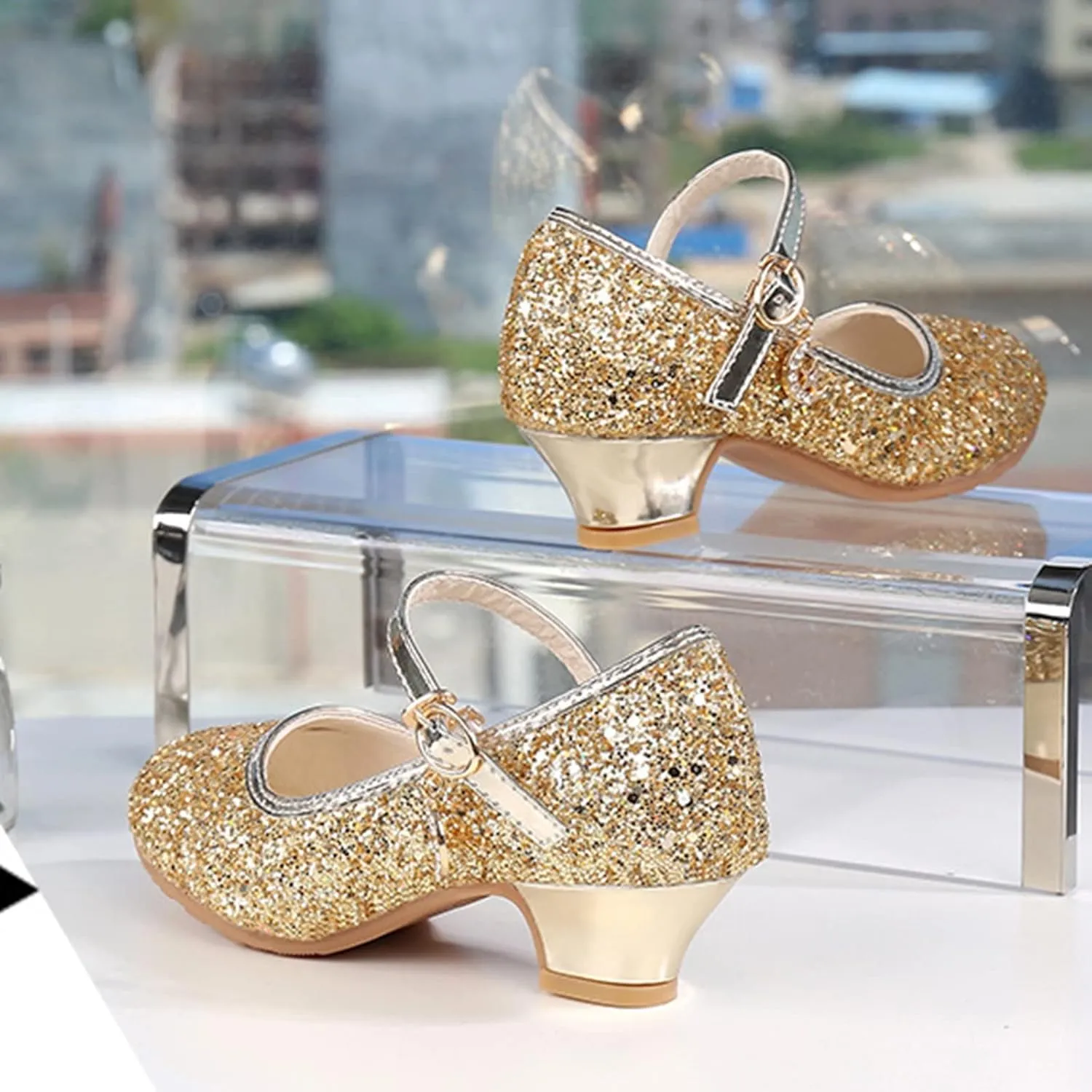 Toddler Baby Shoes Children Shoes Girls Fashion Stage High Heel Dance Performance Princess Single Open-Toe Flat Sandals