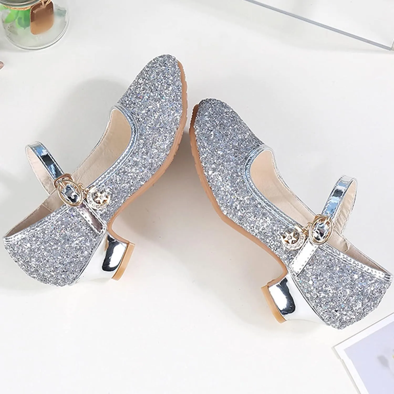 Toddler Baby Shoes Children Shoes Girls Fashion Stage High Heel Dance Performance Princess Single Open-Toe Flat Sandals
