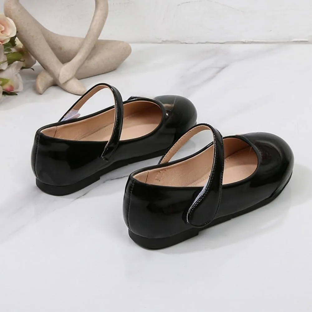 Toddler Girls Mary Jane Ballet Flats Black School Dress Shoes for Formal Party School Performance