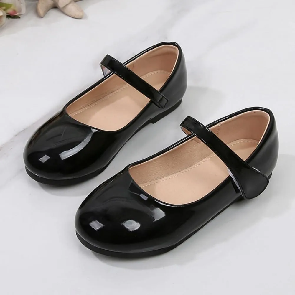 Toddler Girls Mary Jane Ballet Flats Black School Dress Shoes for Formal Party School Performance