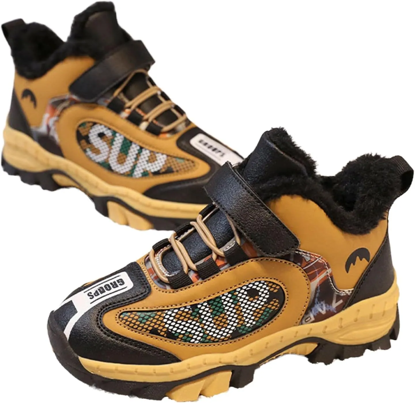 Toddler Hiking Boots Boys Girls Winter Snow Sneaker Non Slip Warm Sports Shoes for Outdoor Walking Climbing Running