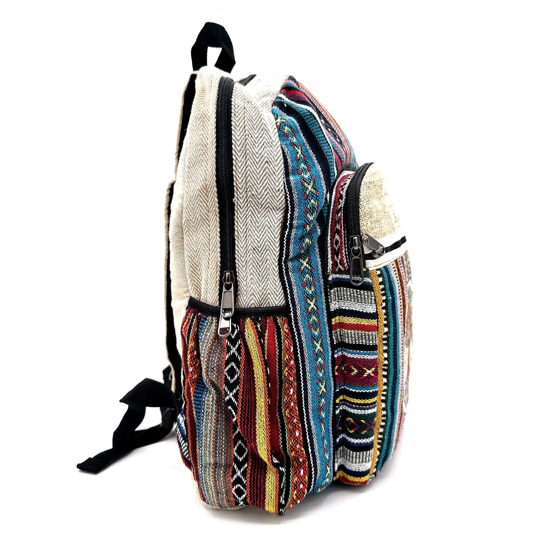 Tree of Life Hemp and Cotton Stripe Backpack