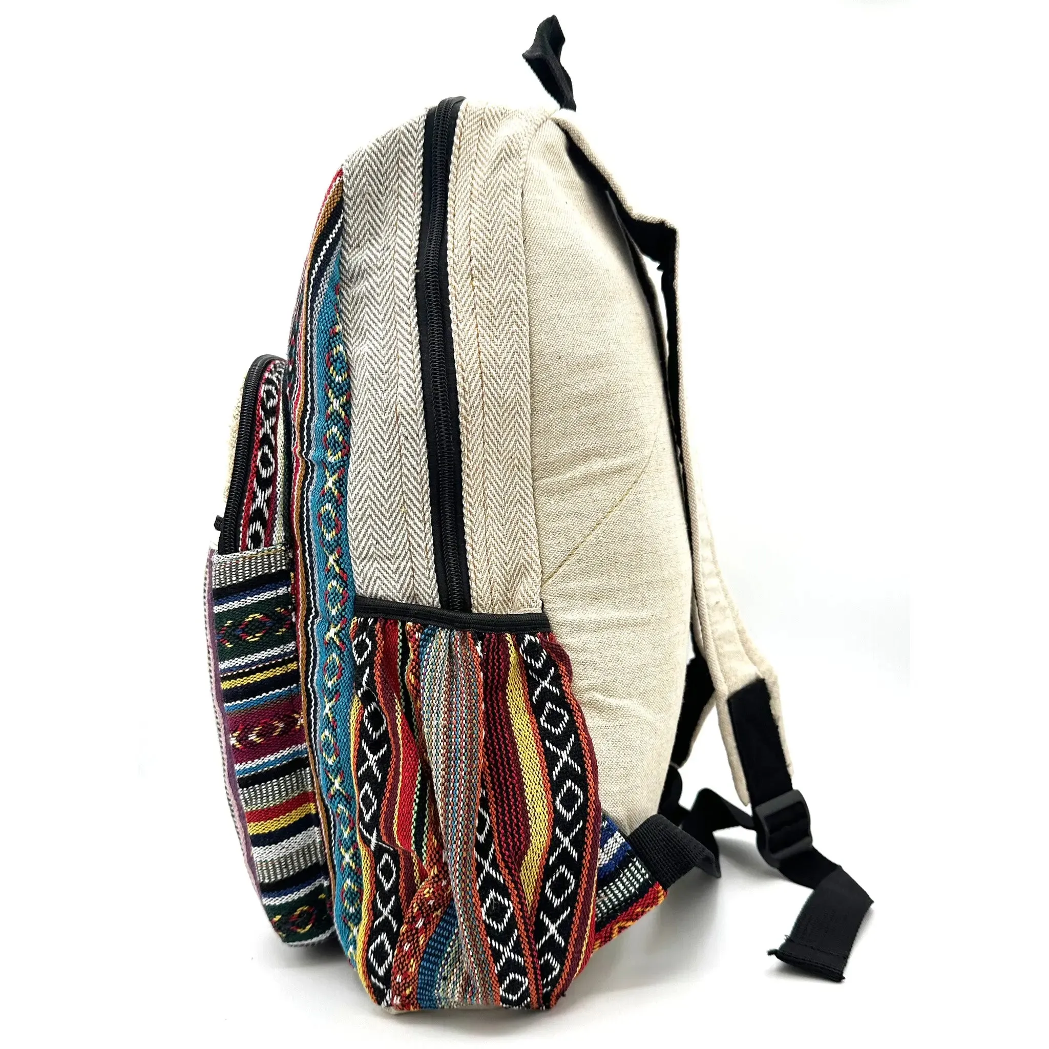 Tree of Life Hemp and Cotton Stripe Backpack