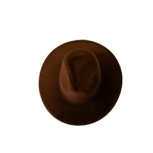 Vegan Suede Rancher Hat Chocolate Brown