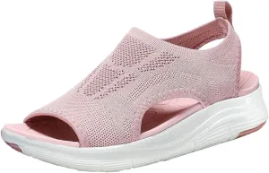 Walking Sandals for Women Platform Wedge with Arch Support Orthotic Comfortable Plantar Fasciitis Sandal Non-slip Casual Open Toe Sport Slip-Ons for Athletic Summer Beach Outdoor