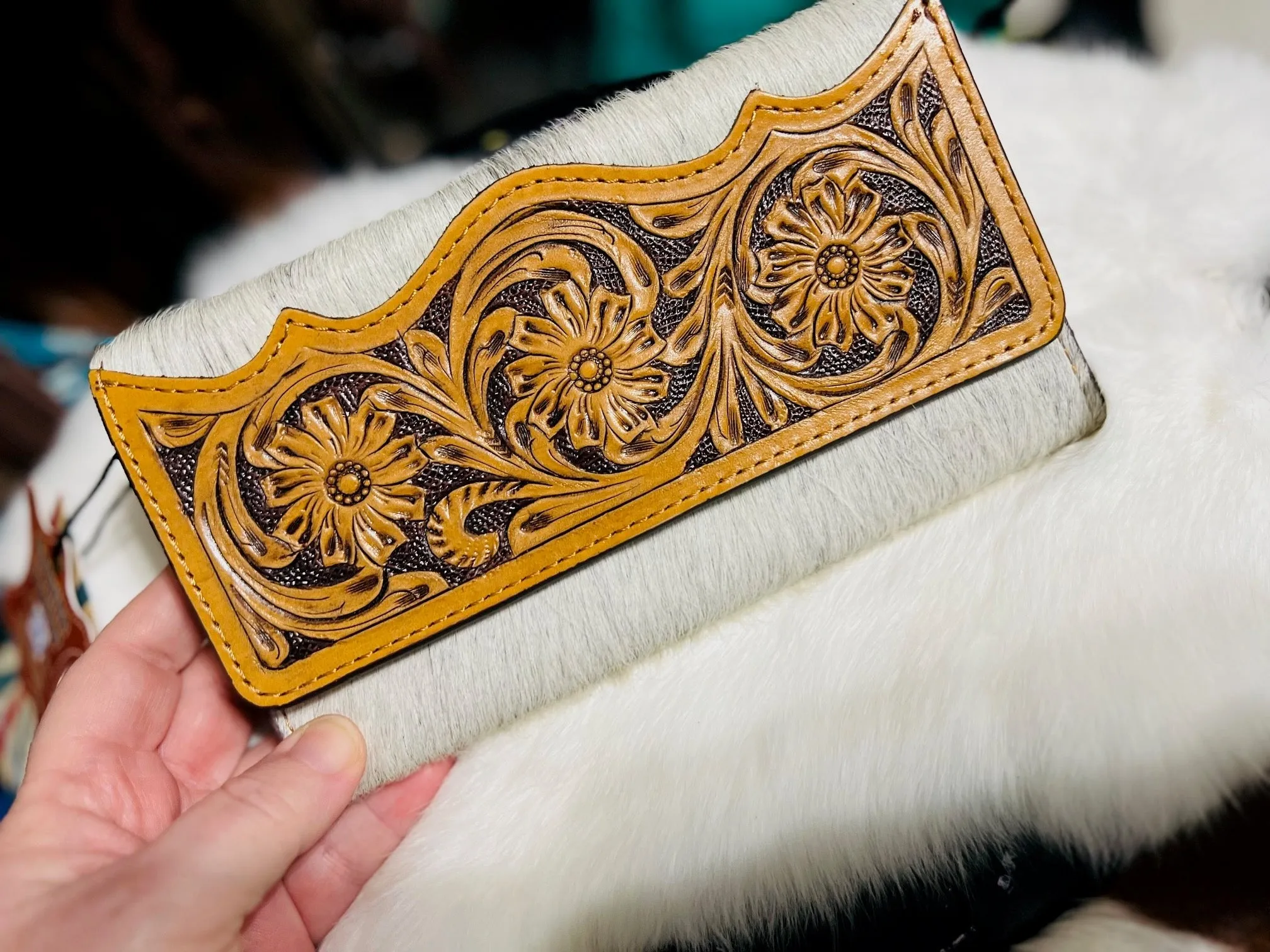 Wallet Hair-On Genuine Western Leather Women Handbag Wallet