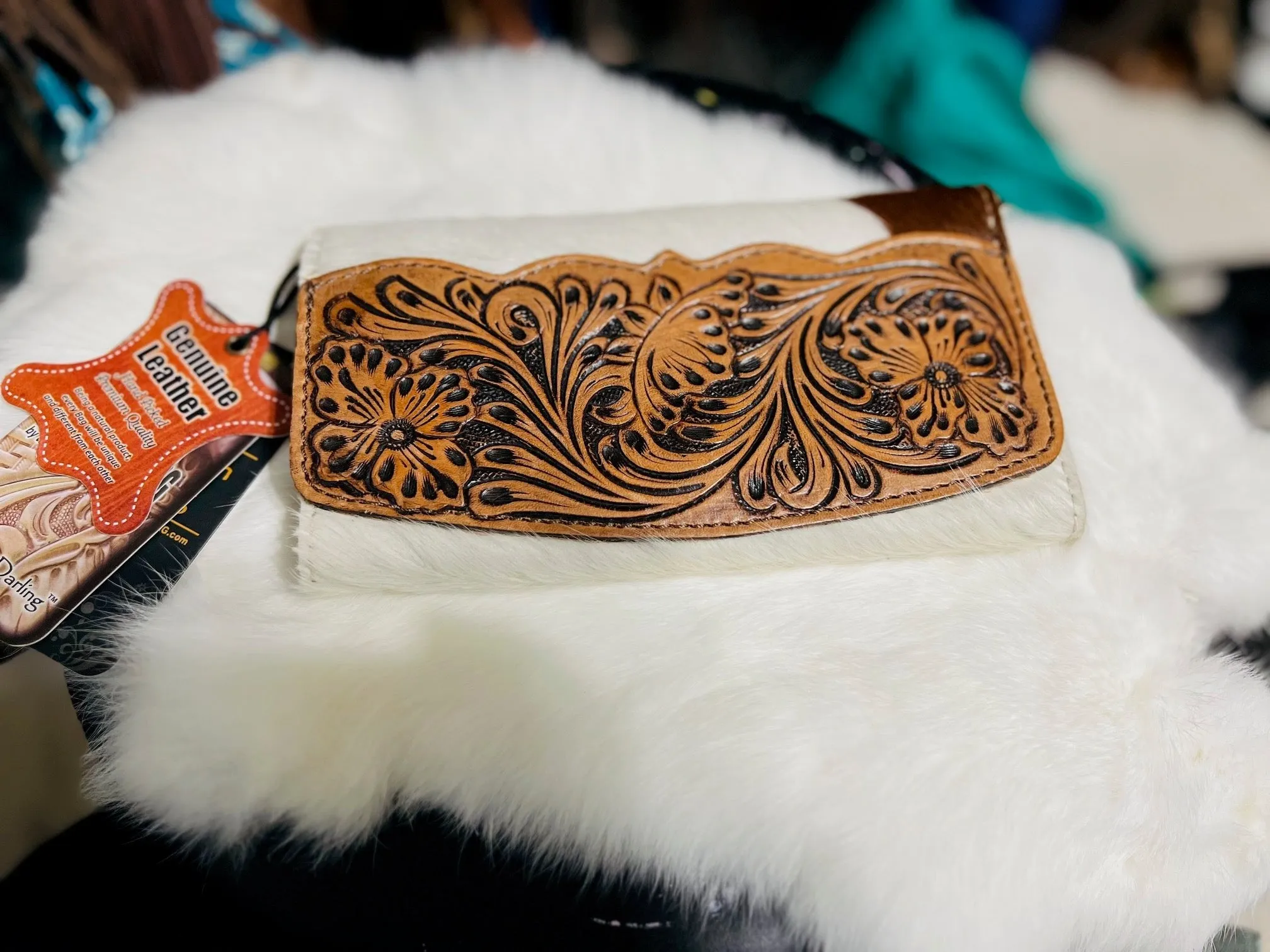 Wallet Hair-On Genuine Western Leather Women Handbag Wallet