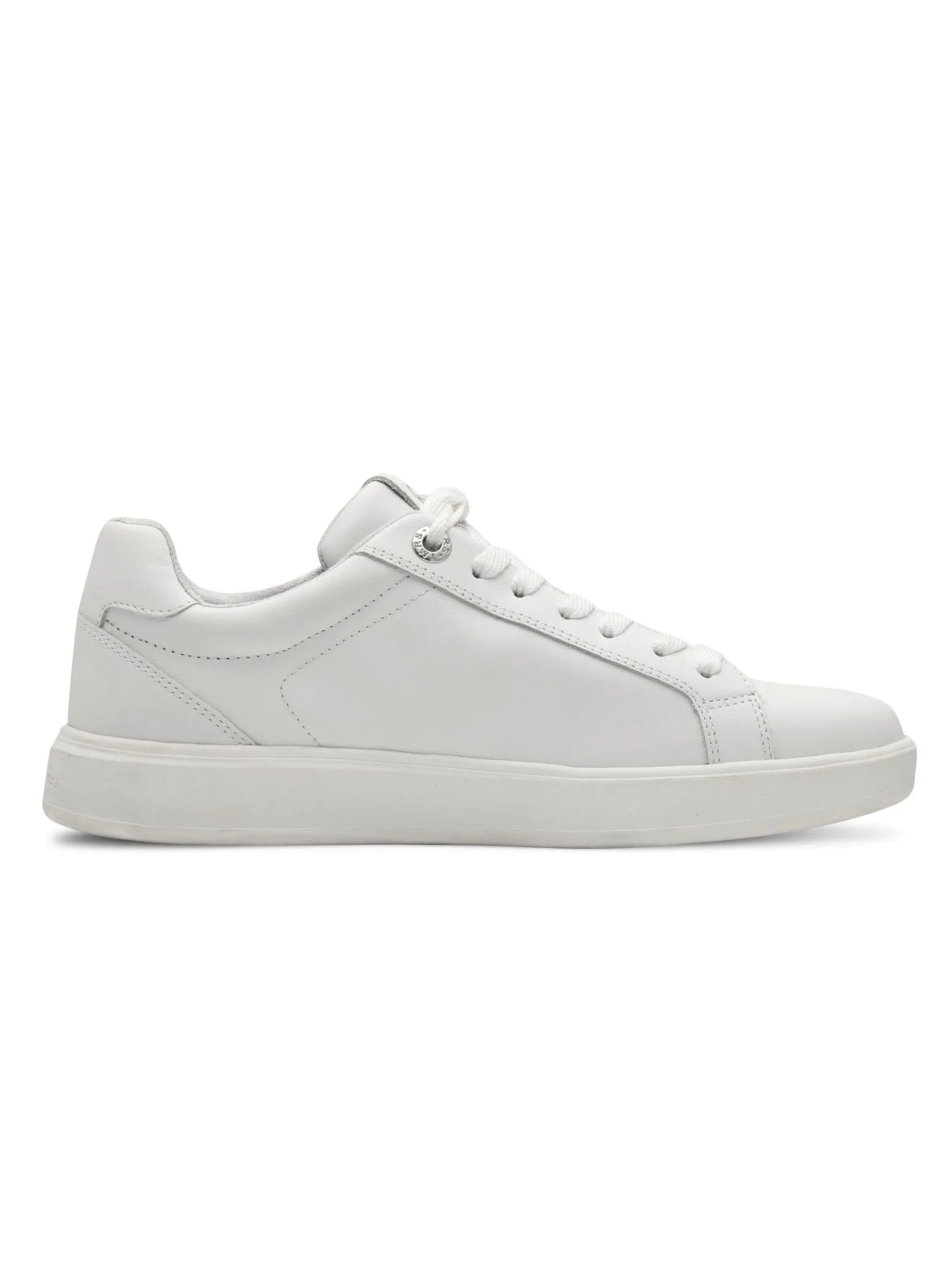 White Leather Zip Detail Trainer