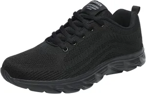 Womens Lace Up Walking Shoes Memory Foam Lightweight Comfort Running Shoes for Men Walking Men's Shoes Casual Brown Sneakers Black Tennis Shoe Cross Trainer Shoe