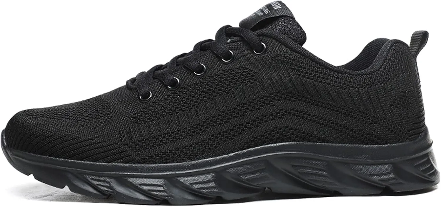 Womens Lace Up Walking Shoes Memory Foam Lightweight Comfort Running Shoes for Men Walking Men's Shoes Casual Brown Sneakers Black Tennis Shoe Cross Trainer Shoe