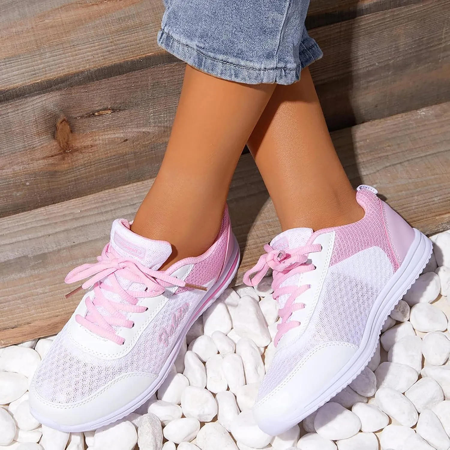 Womens Slip on Walking Shoes Comfort Lightweight Breathable Running Shoes for Women Jogging Woman Shoes Casual Platform Sneakers Steel Toe Tennis Shoe Trainers Shoe