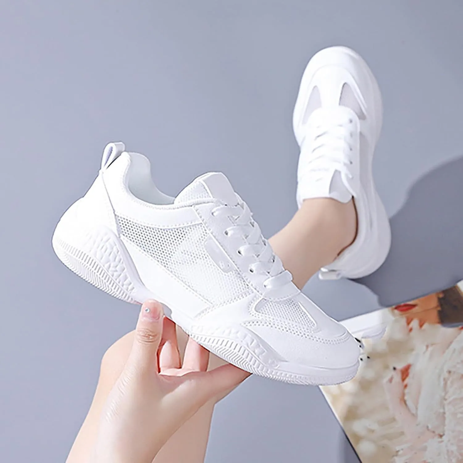 Women's Walking Shoes Lightweight Tennis Fashion Sneakers Lace Up Mens Casual Shoes Sport Men's Shoes Casual Wedge Sneakers Waterproof Tennis Shoe Trainers Shoe