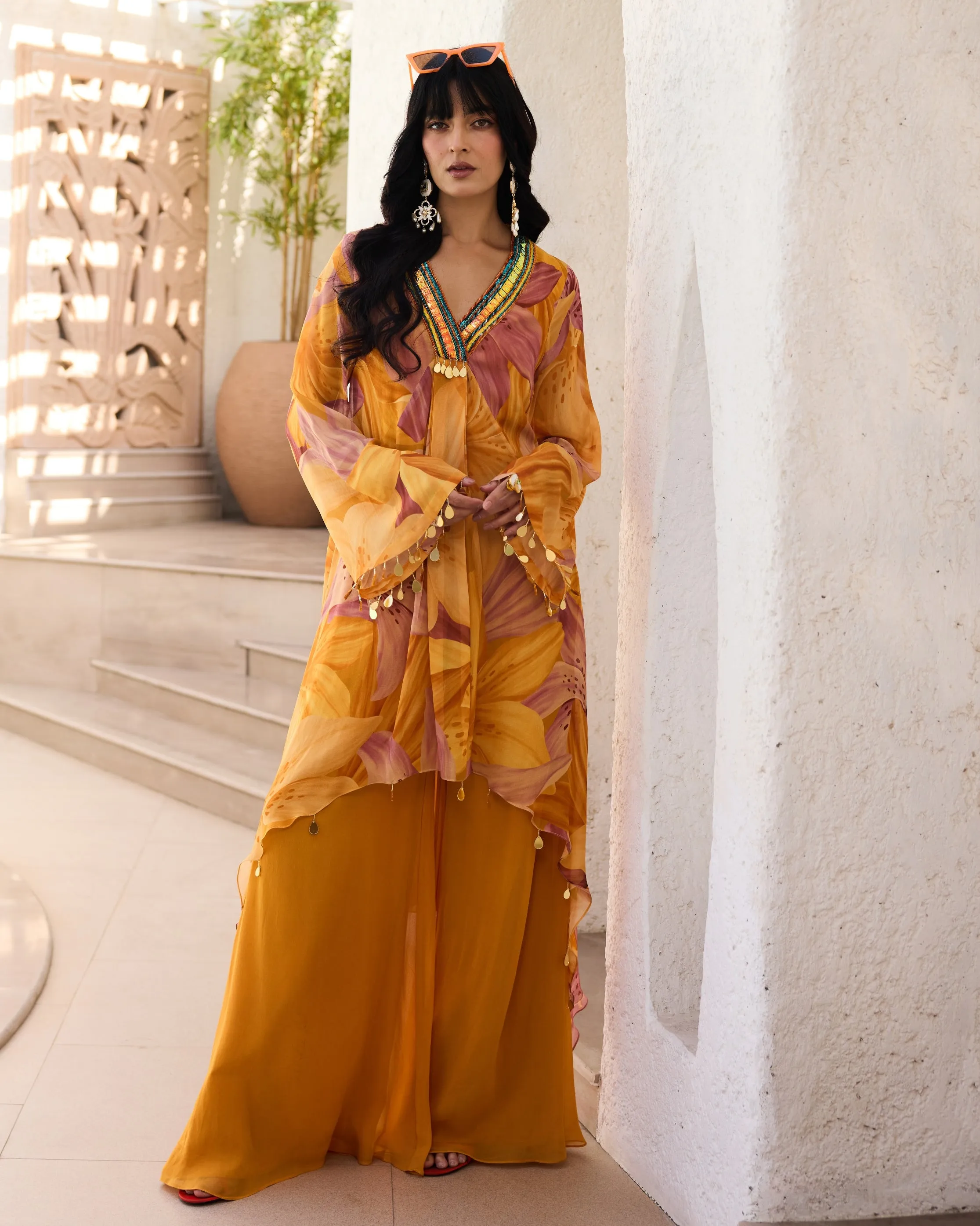 Yellow Lily Printed Kurti Set