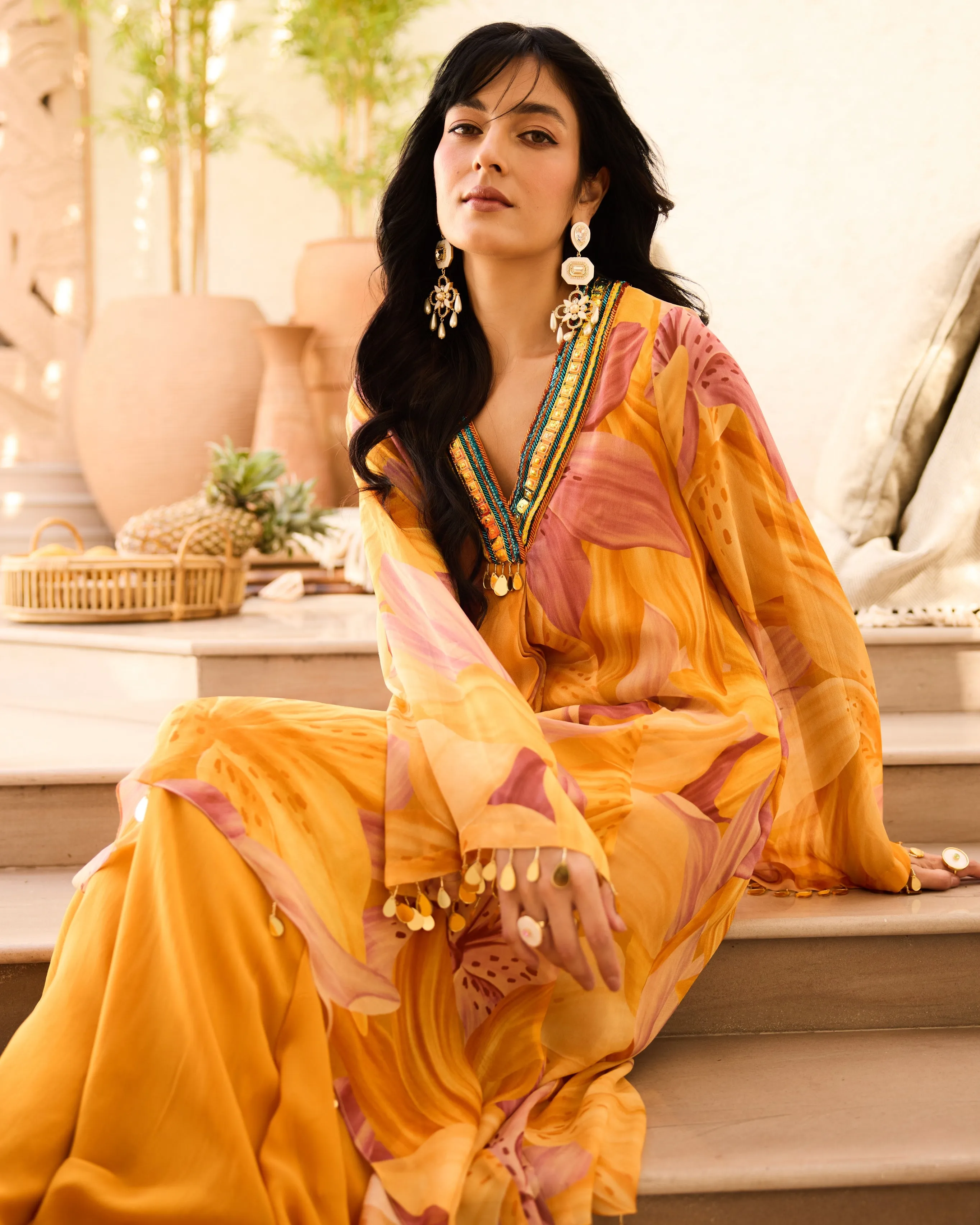 Yellow Lily Printed Kurti Set