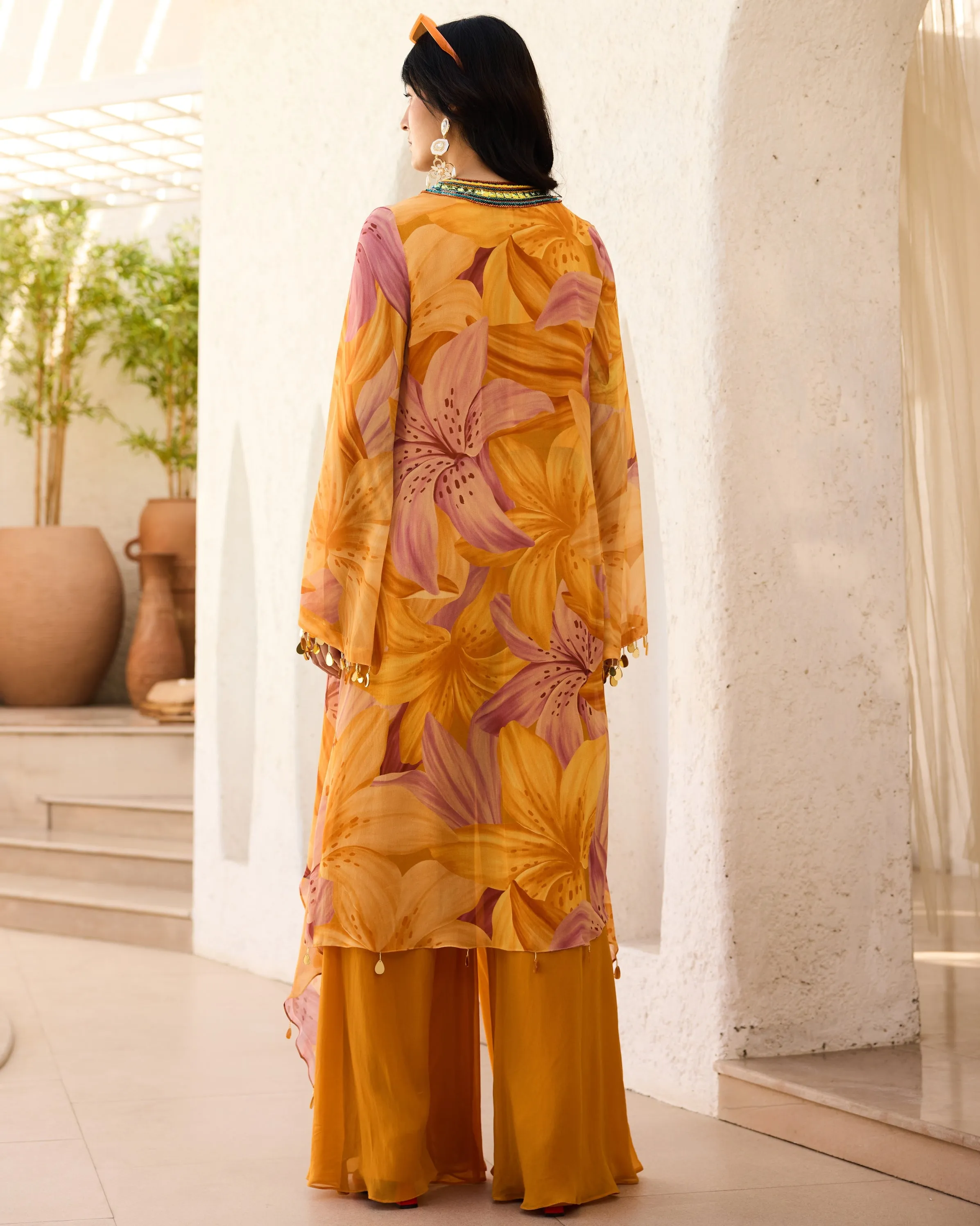 Yellow Lily Printed Kurti Set