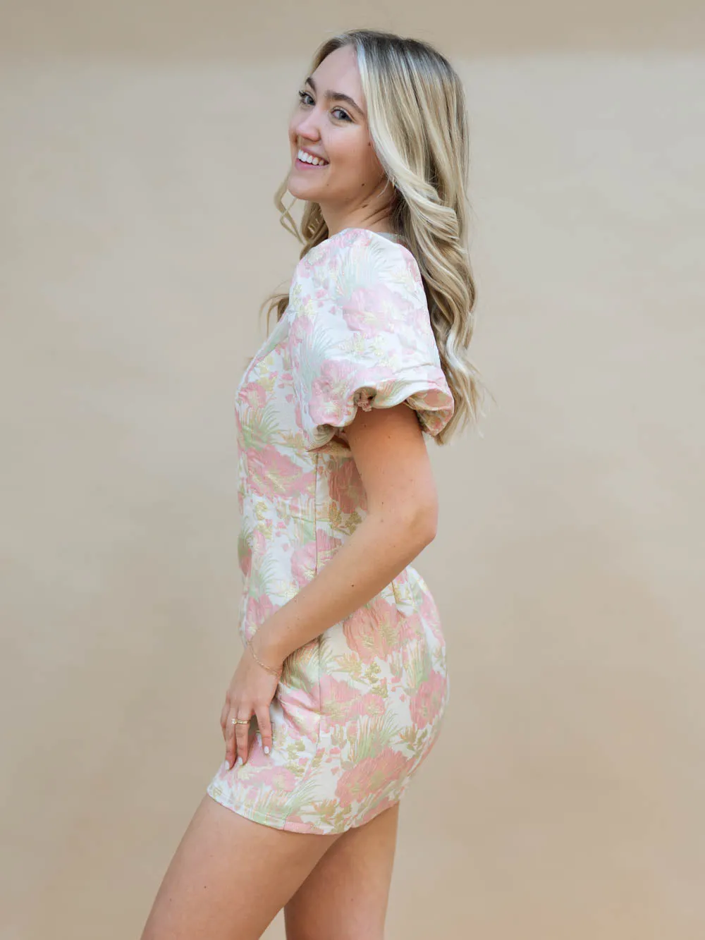 Zendaya Jacquard Dress - Light Pink