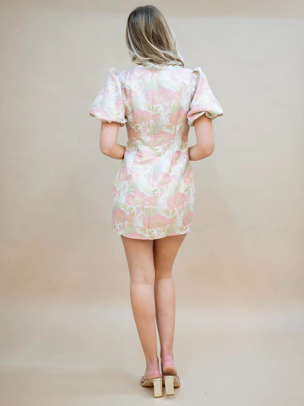 Zendaya Jacquard Dress - Light Pink