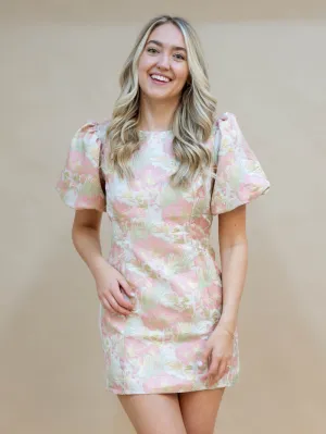 Zendaya Jacquard Dress - Light Pink
