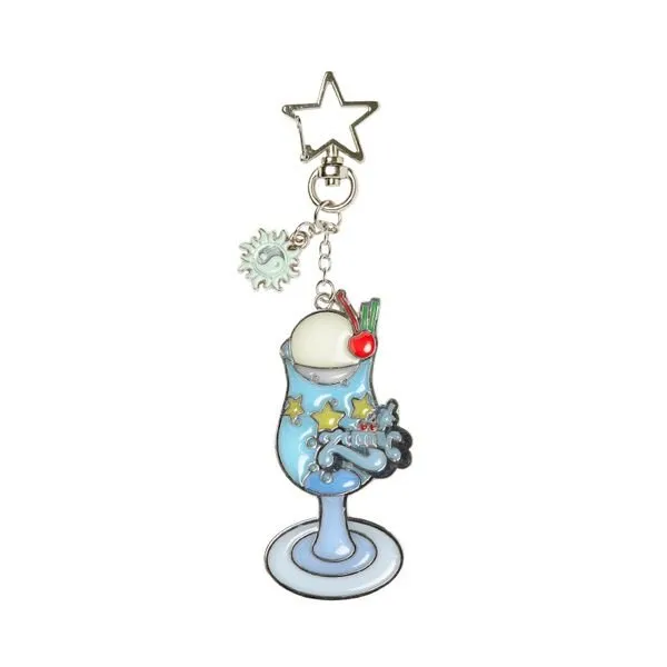 ZUTOMAYO - LOVEPEGA CreamSoda Stained Glass KeyHolder (light blue)